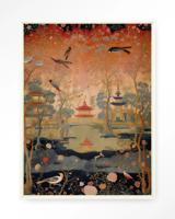 Urban Cotton Wandkleed 'Oriental Night' 80 x 110cm in Floating Frame - off white
