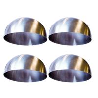 Amuse cloche/garneer vorm - 4x stuks - RVS - D8 x H4 cm - hapjes stolp