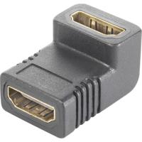 SpeaKa Professional SP-9564944 HDMI Adapter [1x HDMI-bus - 1x HDMI-bus] Zwart Vergulde steekcontacten, 90° haaks naar boven 0.00 m