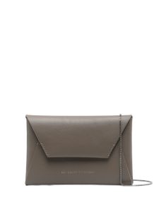 Brunello Cucinelli sac à bandoulière à logo embossé - Gris