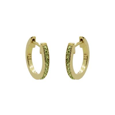 Karma Oorringen Hinged Hoops Green 12 mm Goud