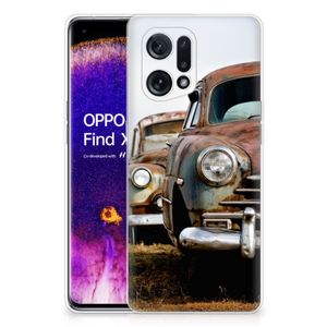 OPPO Find X5 Siliconen Hoesje met foto Vintage Auto