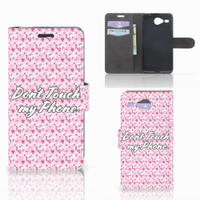 Acer Liquid Z520 Portemonnee Hoesje Flowers Pink DTMP - thumbnail