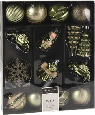 Xmas Hangdeco Set 20Pcs Green - Nampook