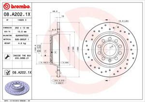 Remmenset, remschijf BREMBO, Remschijftype: Geperforeerd, Inbouwplaats: Achteras: , u.a. für VW, Audi, Skoda, Seat