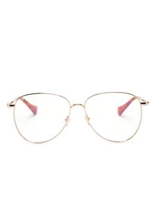 Gucci Eyewear lunettes de vue Double G à monture papillon - Or