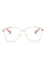 Gucci Eyewear lunettes de vue Double G à monture papillon - Or - thumbnail