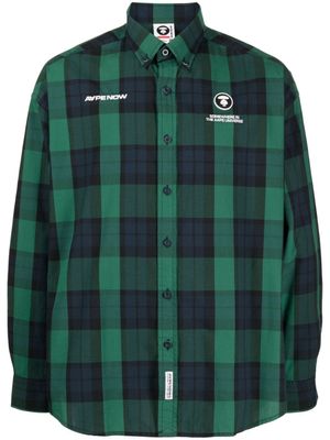 AAPE BY *A BATHING APE® chemise à carreaux - Vert