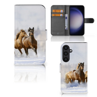 Samsung Galaxy S24 Telefoonhoesje met Pasjes Paarden - thumbnail