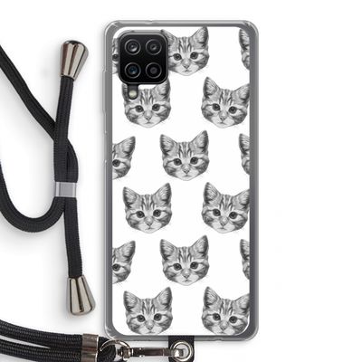 Kitten: Samsung Galaxy A12 Transparant Hoesje met koord