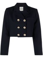 SANDRO cropped double-breasted blazer - Bleu - thumbnail