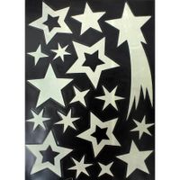 1x stuks velletjes kerst glow in the dark sterrenhemel   29,5 x 40 cm   -