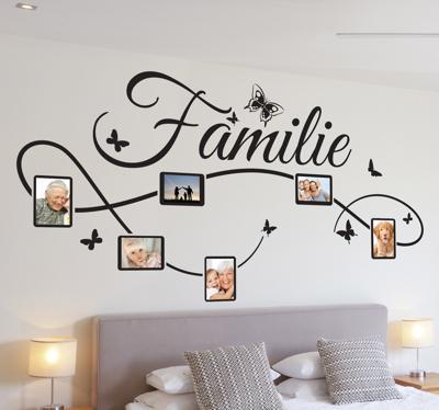 Muursticker woonkamer familie fotokader