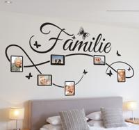 Muursticker woonkamer familie fotokader