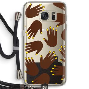 Hands dark: Samsung Galaxy S7 Transparant Hoesje met koord