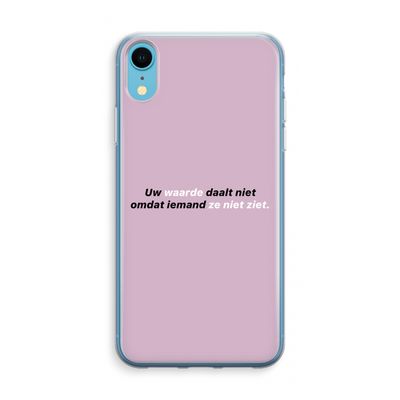 uw waarde daalt niet: iPhone XR Transparant Hoesje