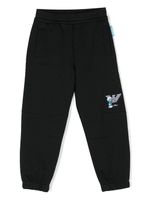 Emporio Armani Kids x Smurfs pantalon de jogging à logo brodé - Noir