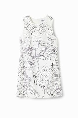 Midi-jurk letterprint - WHITE - XL