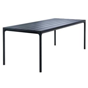 Houe Four tuintafel 210x90 zwart, zwart onderstel