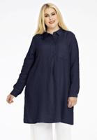 Yoek Blouse-jurk | Blauw | Maat 50/52