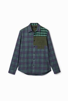 Geruit flanellen shirt - BLUE - L