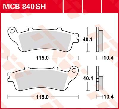 TRW Remblokken, en remschoenen voor de moto, MCB840SH Sinter street
