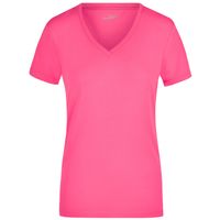 Roze dames t-shirts met V-hals XL  -