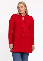 Yoek Tuniek met ruches | Rood | Maat 50/52