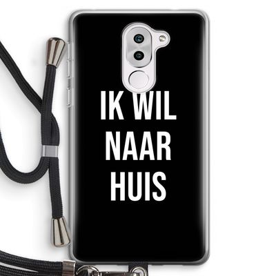 Ik wil naar huis - Zwart: Honor 6X Transparant Hoesje met koord
