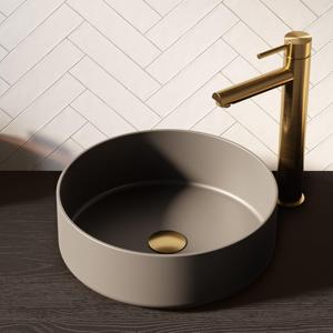 BRAUER Circle waskom - 36x36cm - rond - keramiek - mat grijs WK-CC36ROMG