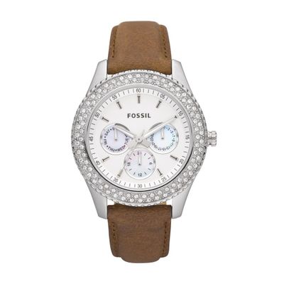 Horlogeband Fossil ES2996 Leder Bruin 18mm