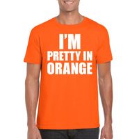 I am pretty in orange tekst t-shirt oranje heren - thumbnail