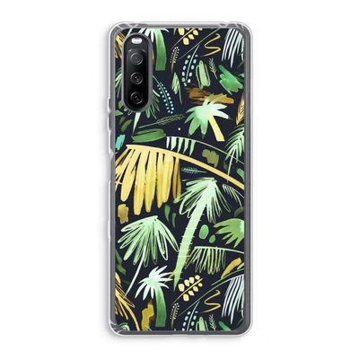 Tropical Palms Dark: Sony Xperia 10 III Transparant Hoesje