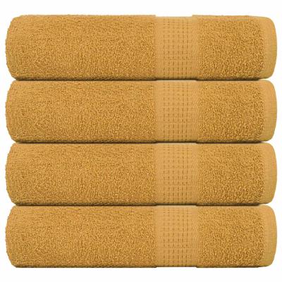 VidaXL Douchehanddoeken 4 st 70x140cm 360 g/m² 100% katoen goudkleurig
