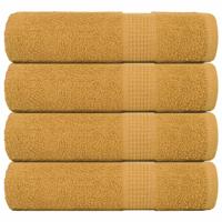 VidaXL Douchehanddoeken 4 st 70x140cm 360 g/m² 100% katoen goudkleurig