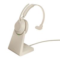 Jabra Evolve2 65 Headset Draadloos Hoofdband Kantoor/callcenter USB Type-A Bluetooth Beige