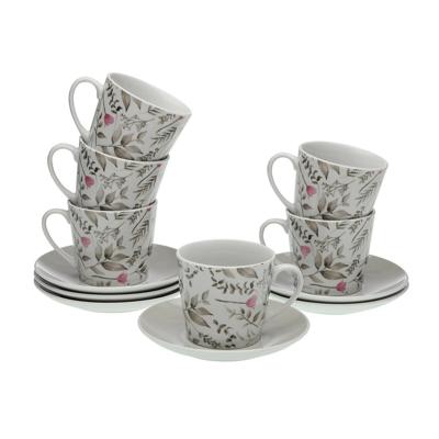Set van 6 kopjes met schotel Versa Caprice Porselein