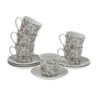 Set van 6 kopjes met schotel Versa Caprice Porselein