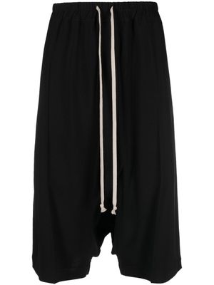 Rick Owens short sarouel à lien de resserrage - Noir