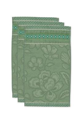 Pip Studio Gastendoek Set/3 Jasmin Jacquard Groen 30x50cm