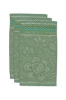 Pip Studio Gastendoek Set/3 Jasmin Jacquard Groen 30x50cm