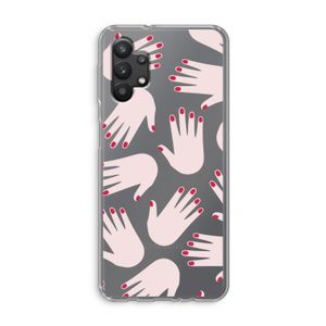 Hands pink: Samsung Galaxy A32 5G Transparant Hoesje
