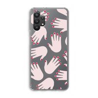 Hands pink: Samsung Galaxy A32 5G Transparant Hoesje