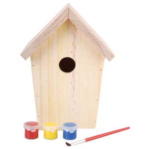 2x stuks DIY vogelhuisje schilderen 20 cm