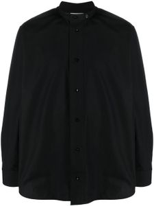 Jil Sander chemise en coton à col montant - Noir