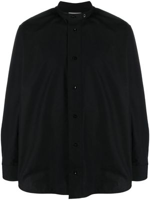 Jil Sander chemise en coton à col montant - Noir