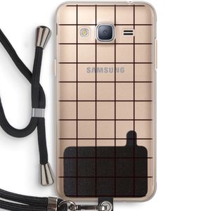 Rooster: Samsung Galaxy J3 (2016) Transparant Hoesje met koord