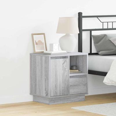 Nachtkastje met 2 pcs Grijs 50 x 34.5 x 50 cm. Bewerkt hout