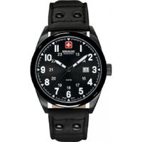 Horlogeband Swiss Military Hanowa 06-4181.13.007-Buckle-Studs-Black Leder Zwart 22mm - thumbnail