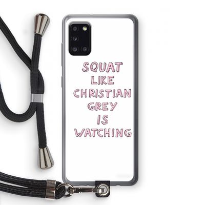 Christian Grey: Samsung Galaxy A31 Transparant Hoesje met koord